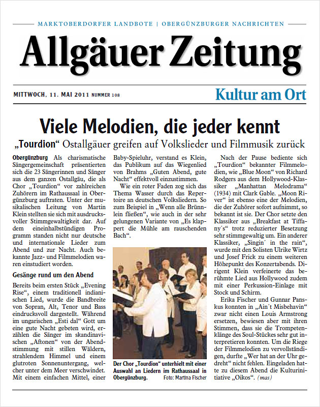 Allgäuer Zeitung vom 11.5.2011