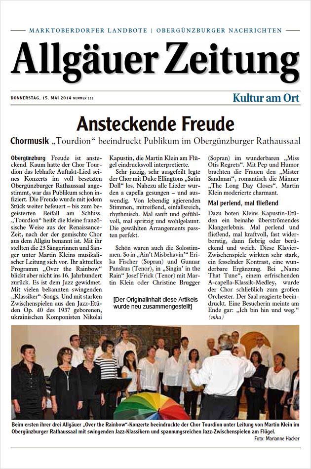 Allgäuer Zeitung vom 15.5.2014